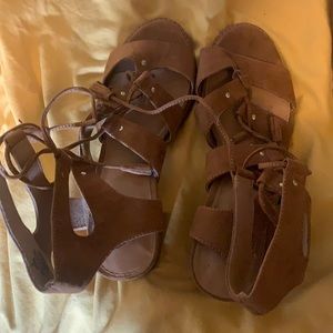 Heeled Tan Sandals